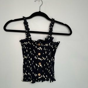 Button down flower tank top